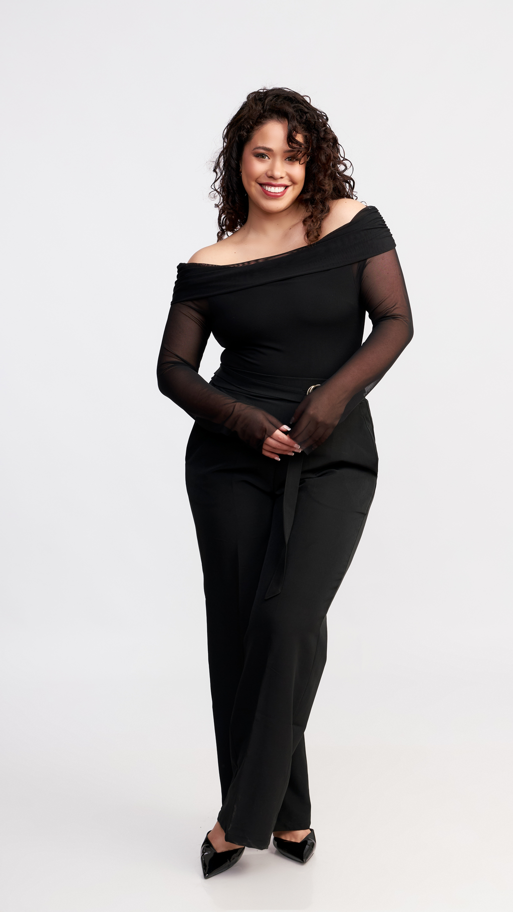 Top de Tul Off Shoulder Jhoselyn Negro