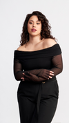 Top de Tul Off Shoulder Jhoselyn Negro