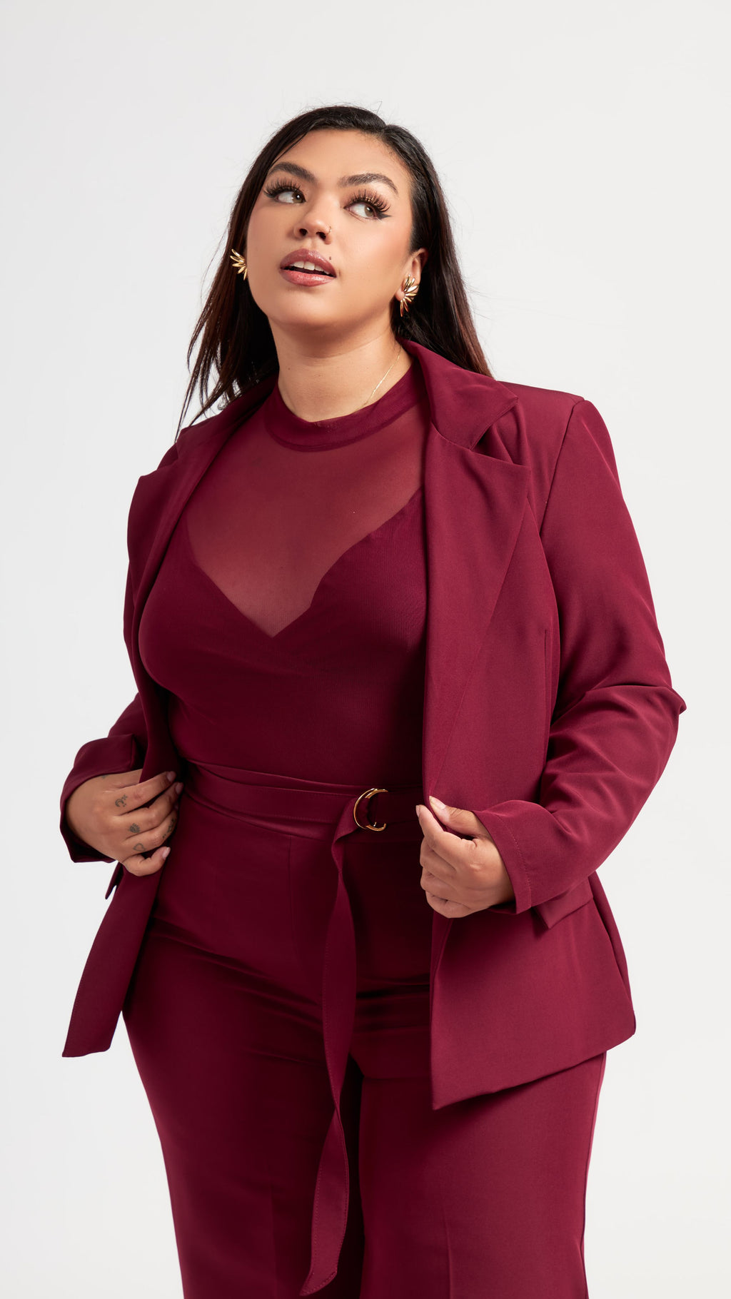 Top de Tul color Vino