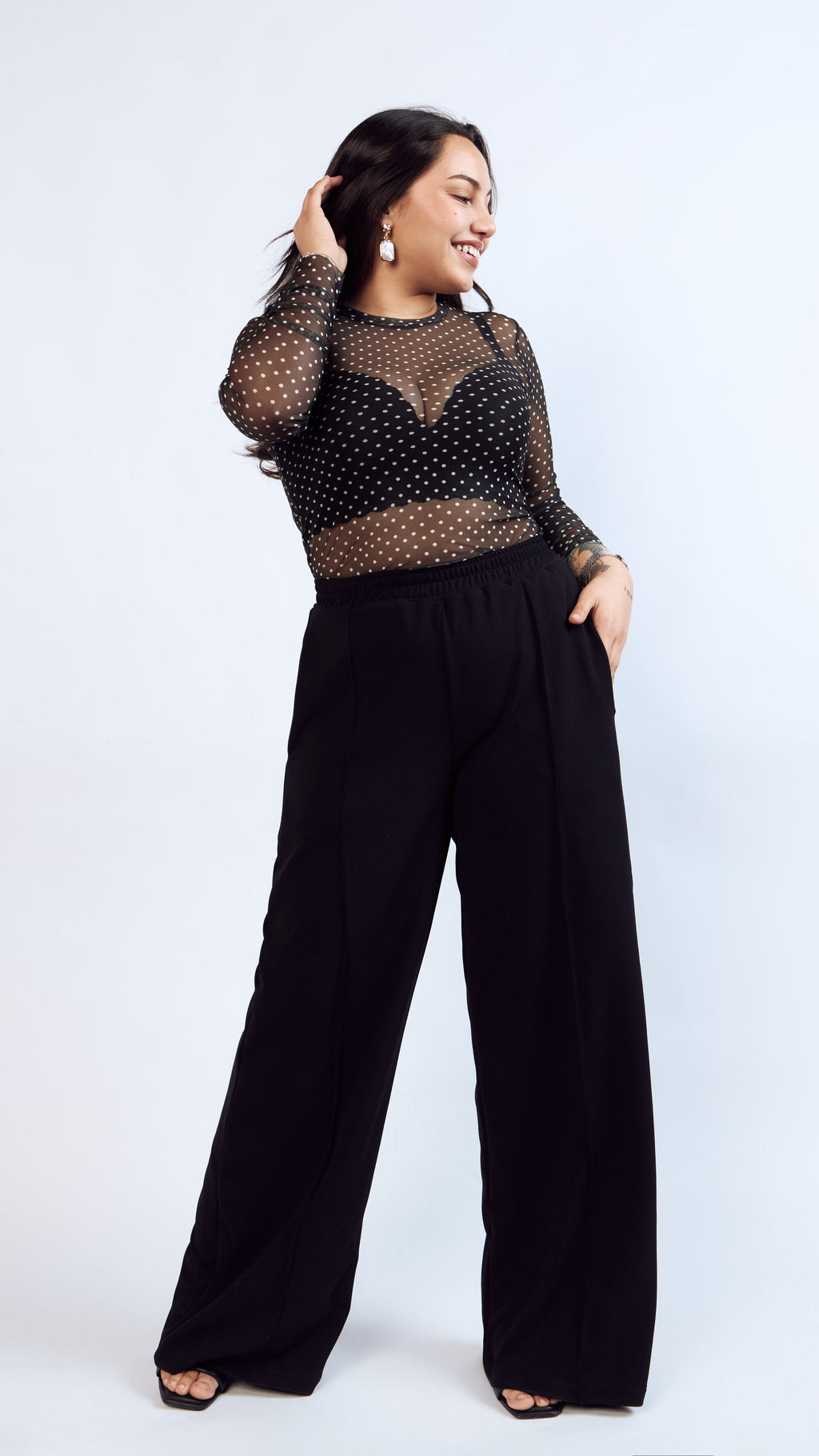 Top de tul Polka Dots