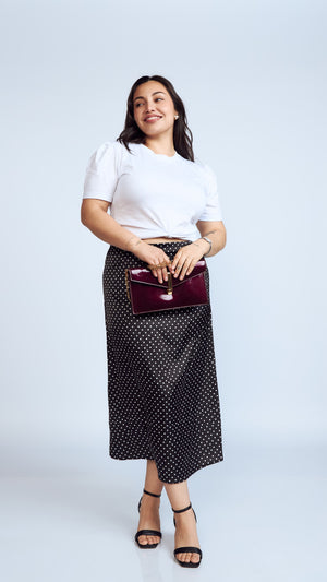 Falda de Satin Lunares