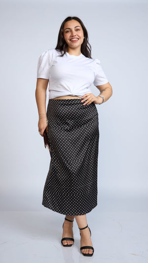 Falda de Satin Lunares