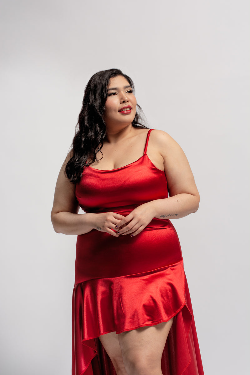 VESTIDO DE SEDA FLAMENCO