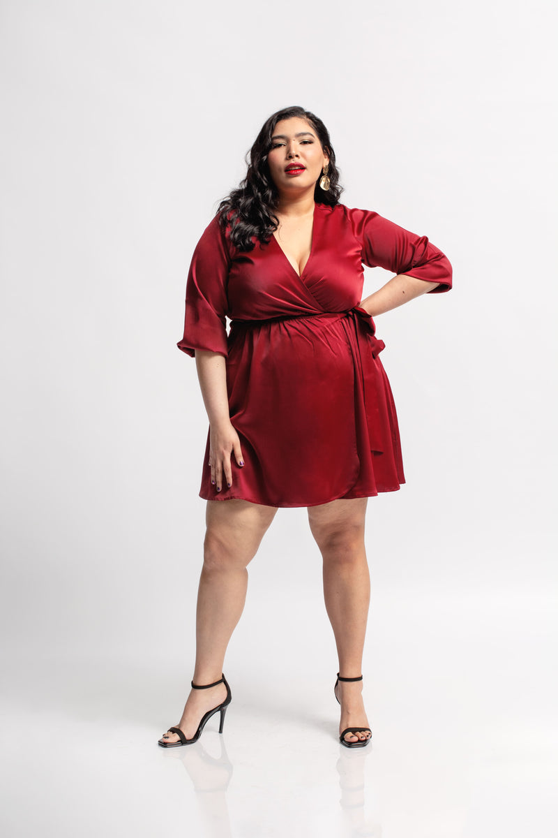 Vestido Envolvente Angelina Vino