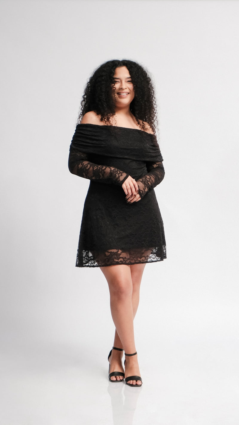 VESTIDO DE ENCAJE OFF SHOULDER ROCIO